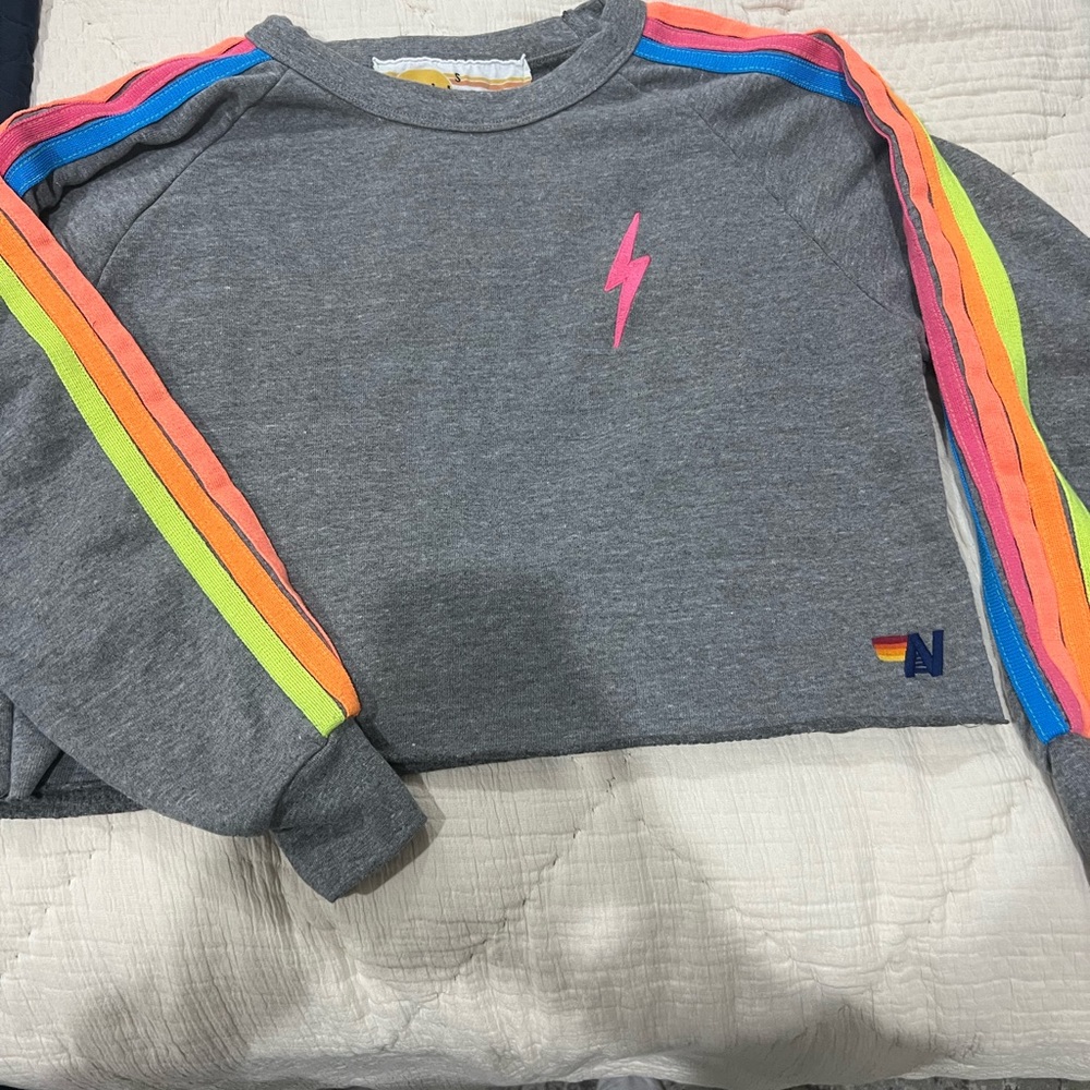 Aviator Nation Bolt Cropped Classic Crewneck